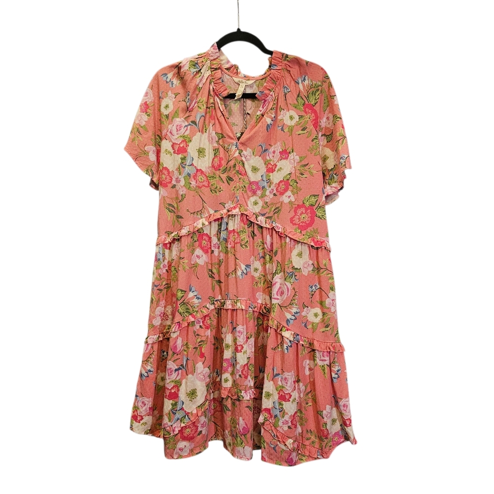 NWT Matilda Jane Enchanted Garden Fresh Florals Ruffle Sleeve Tiered Dress Sz. S